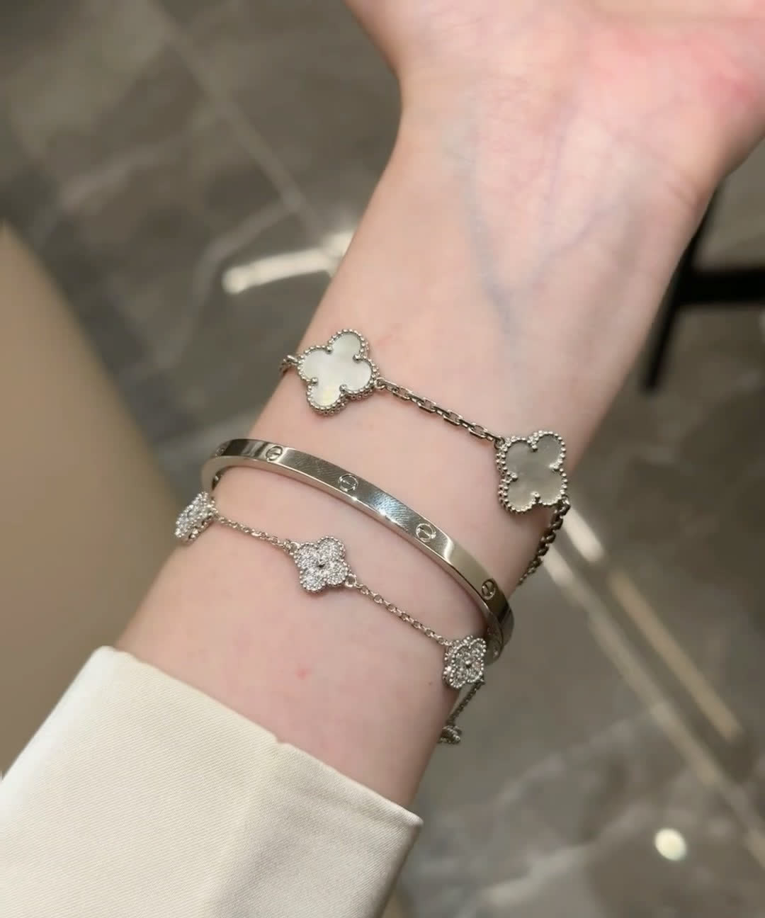 Van Cleef & Arpels Alhambra White Gold Bracelet